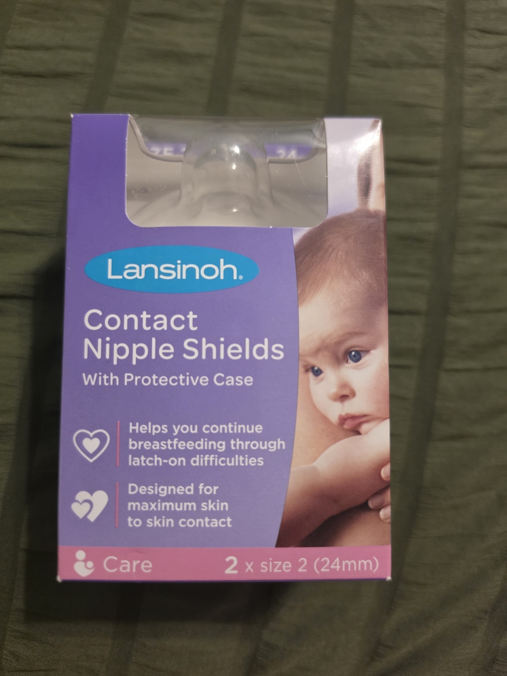 Lansinoh Contact Nipple Shields - Purple/Pink Packaging